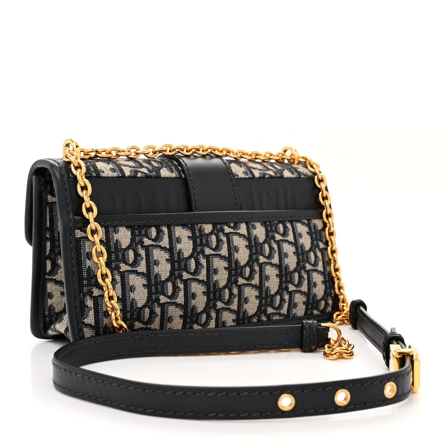 Christian Dior Oblique 30 Montaigne East West Chain Flap Bag Blue 3 of 11