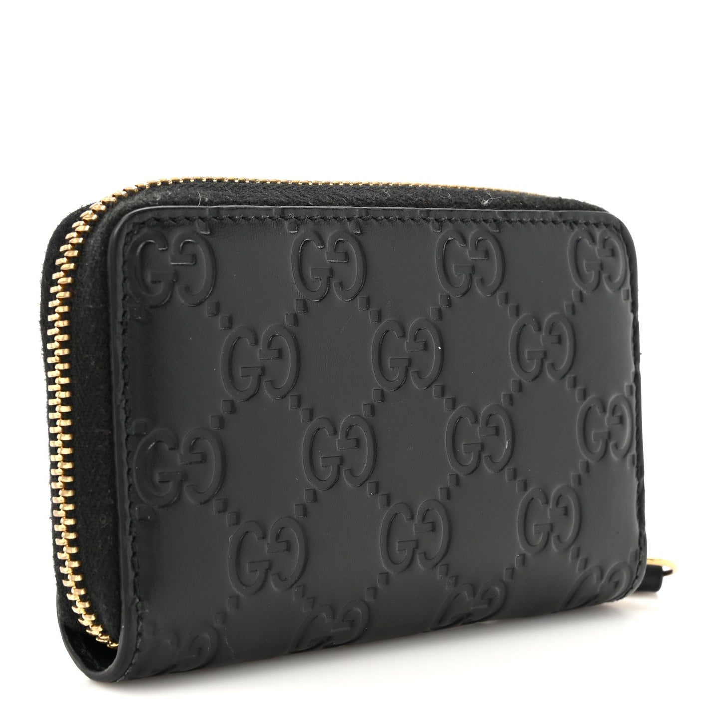 Guccissima Zip Around Coin Purse Wallet Black