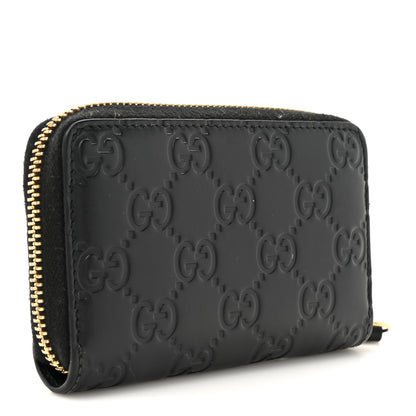 Gucci Guccissima Zip Around Coin Purse Wallet Black 3 of 7