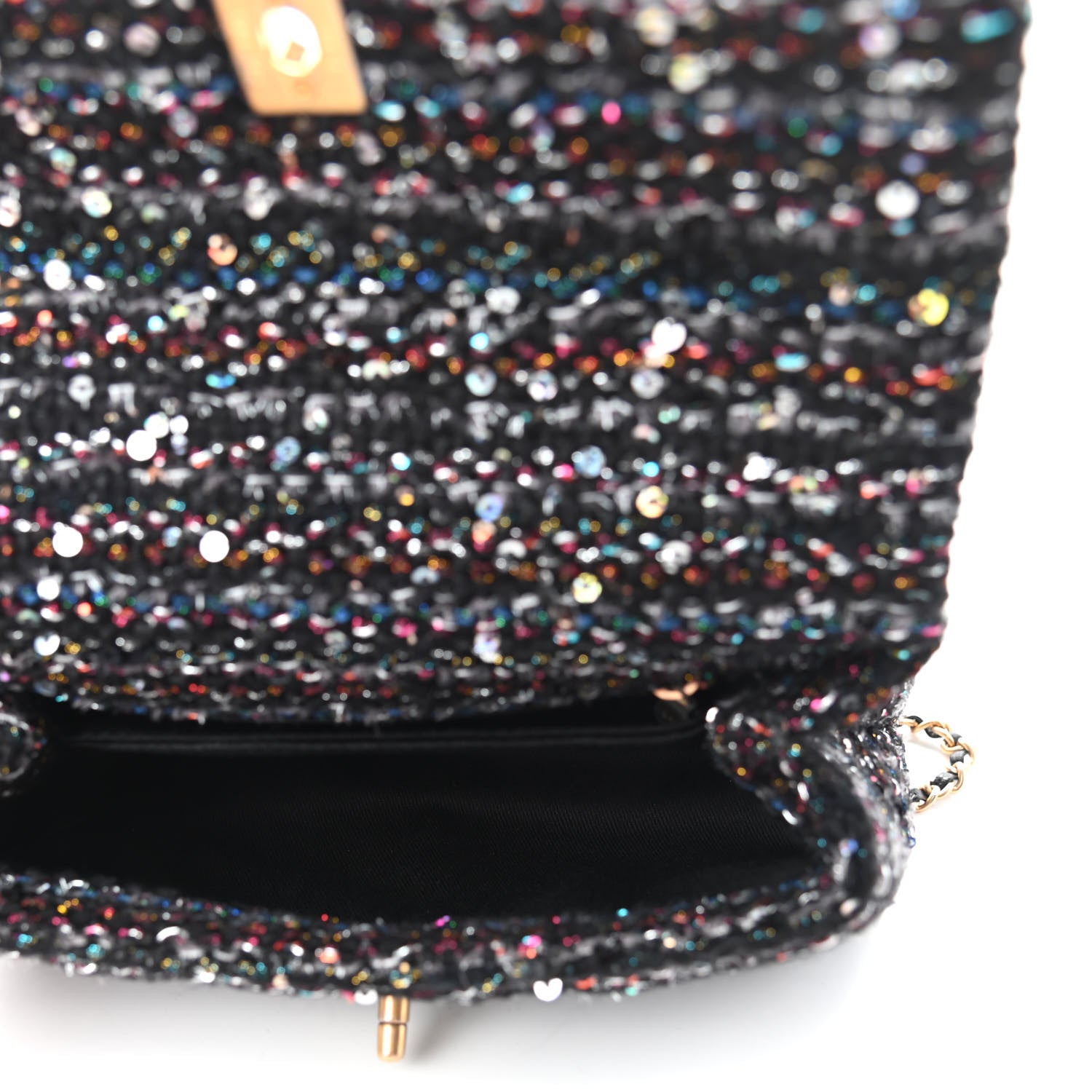 Chanel Tweed Sequin Mini Coco Handle Flap Black 5 of 11