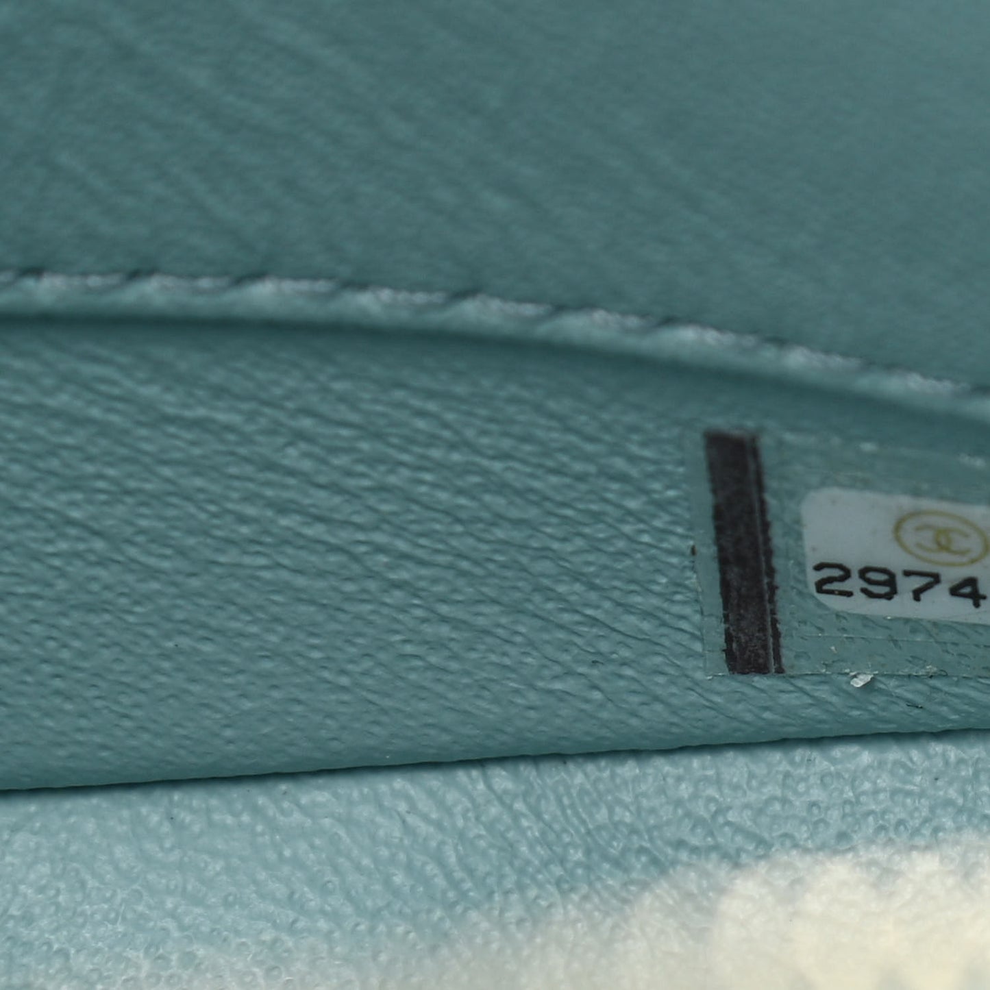 Lambskin Quilted Small Trendy CC Bowling Bag Light Blue