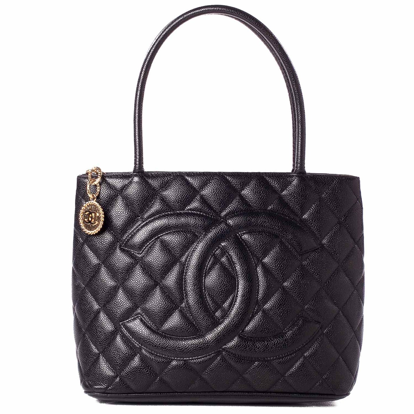 Caviar Medallion Tote Black