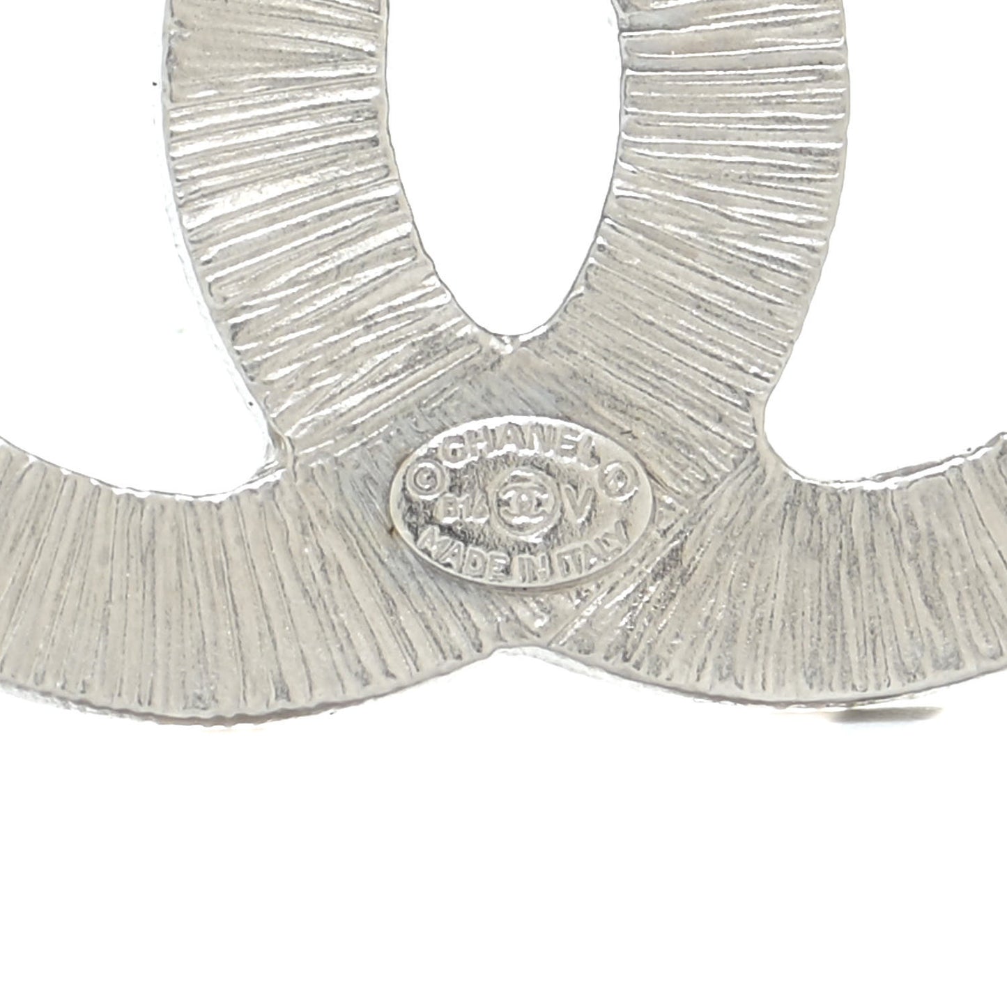 Crystal Baguette CC Mini Brooch Silver