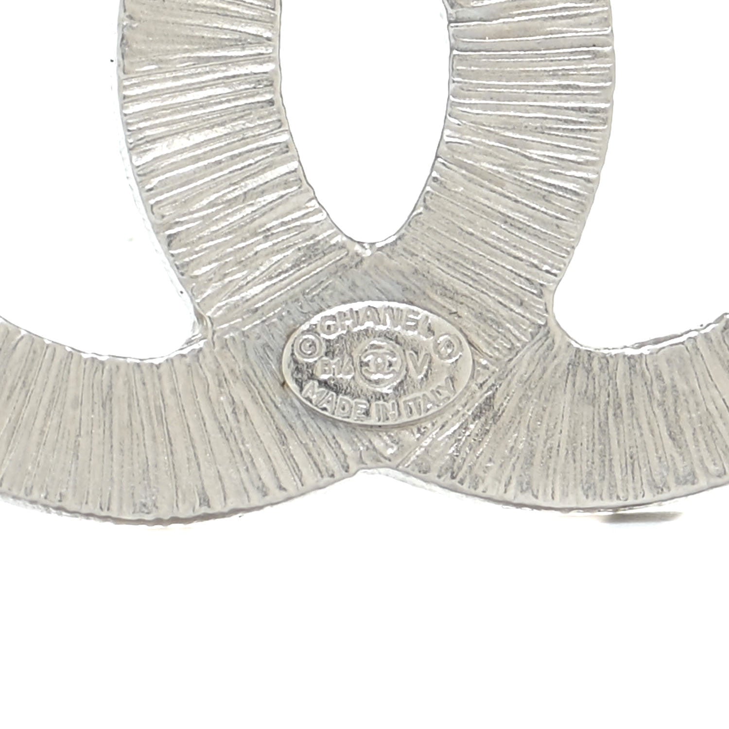 Chanel Crystal Baguette CC Mini Brooch Silver 5 of 6