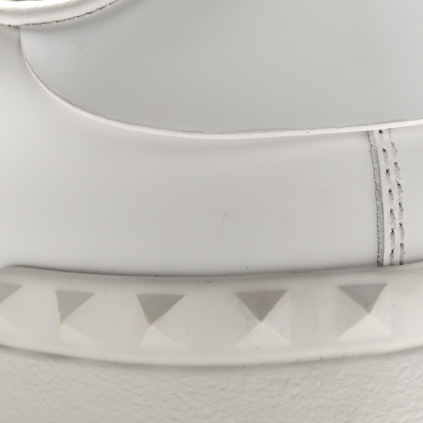 Calfskin Rockstud Untitled Open Sneakers 38 White