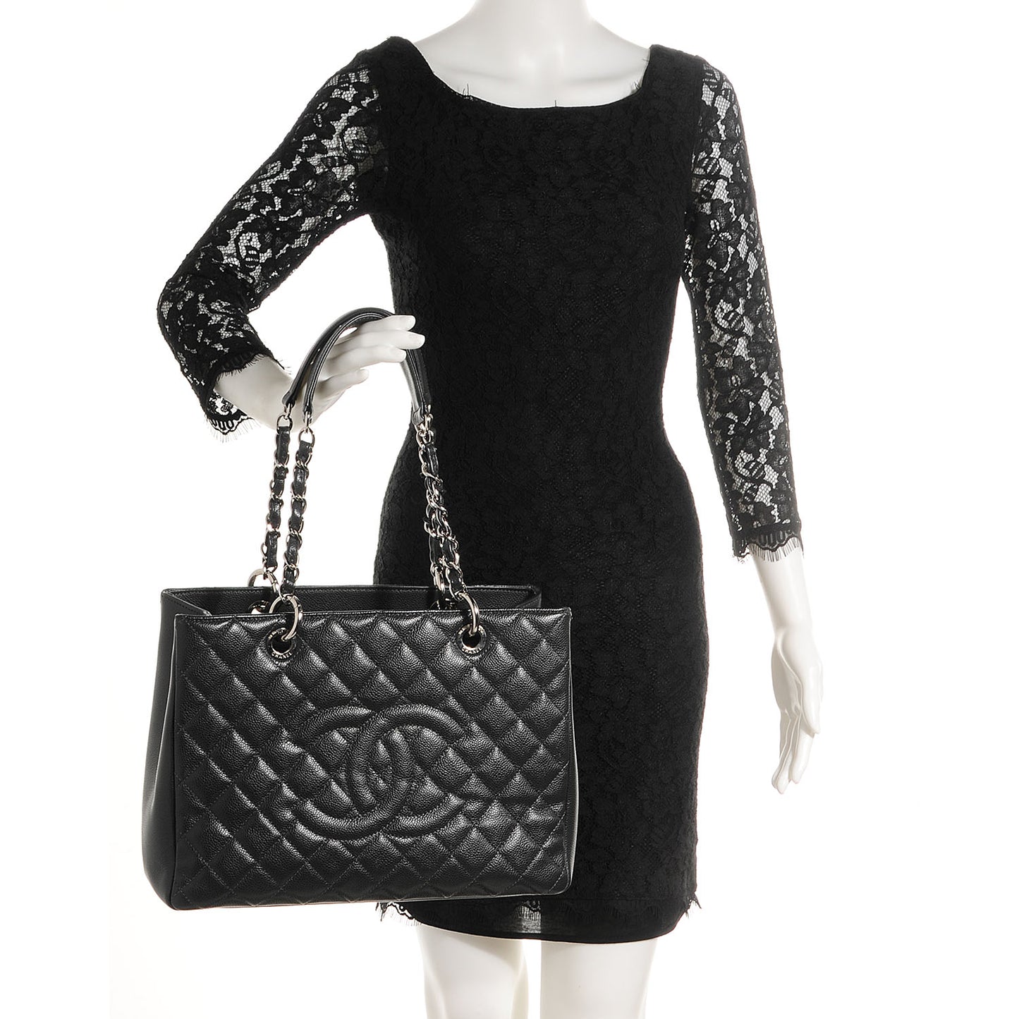 Caviar Grand Shopping Tote GST Dark Grey