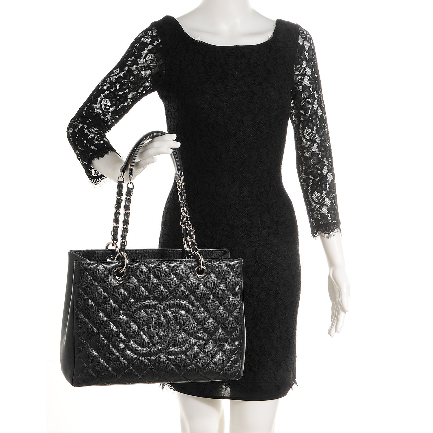Chanel Caviar Grand Shopping Tote GST Dark Grey 4 of 7