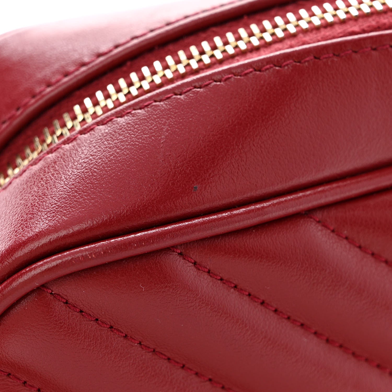 Saint Laurent Calfskin Matelasse Monogram Lou Camera Bag Opyum Red 23 of 29