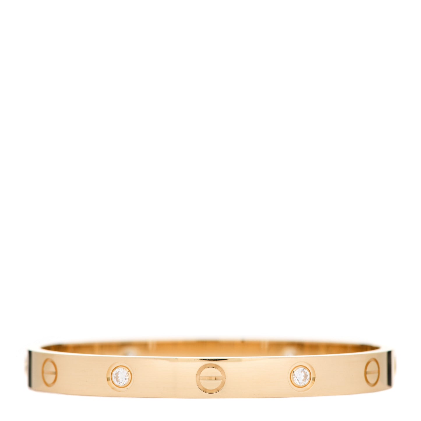 18K Yellow Gold 4 Diamond LOVE Bracelet 16
