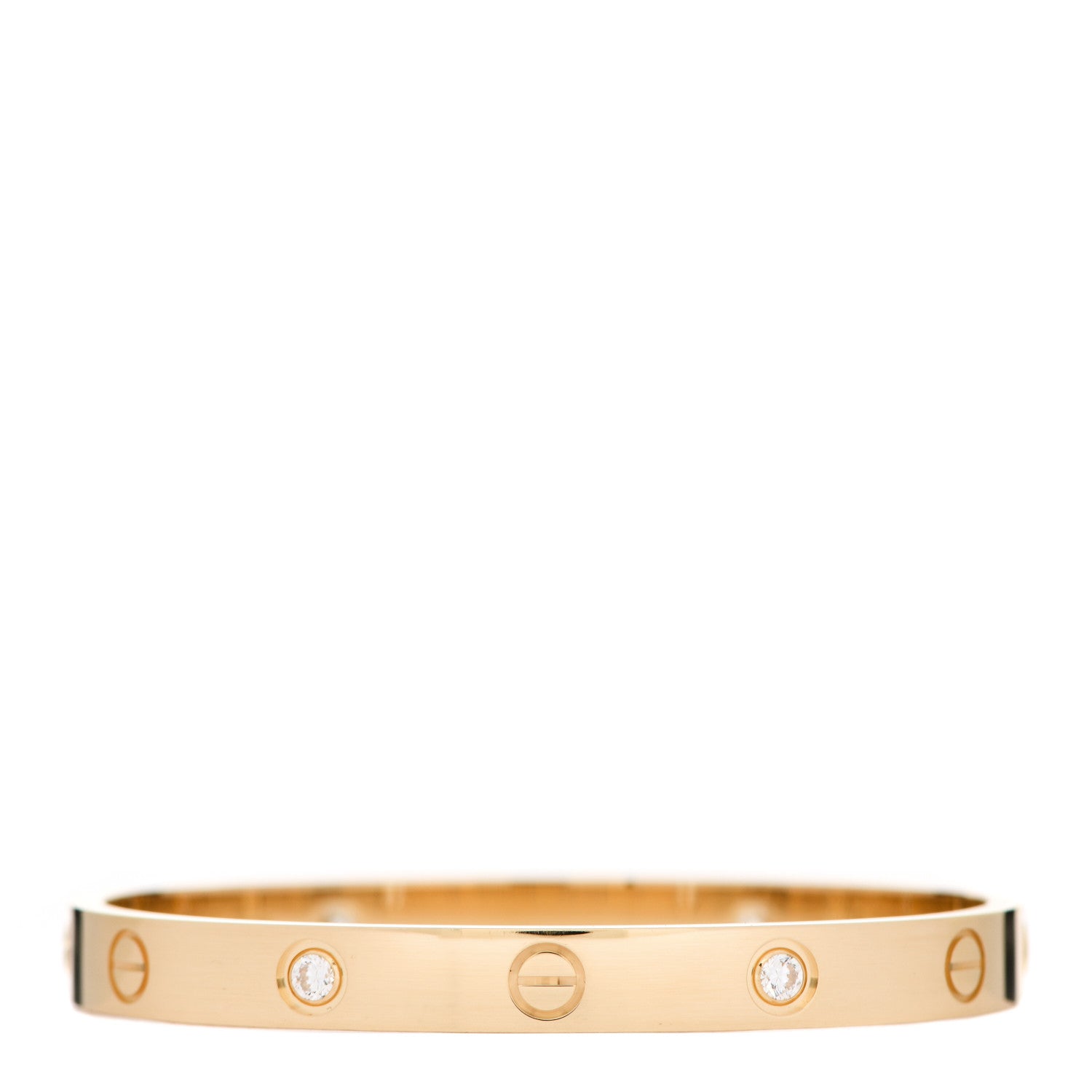 Cartier 18K Yellow Gold 4 Diamond LOVE Bracelet 16 2 of 7