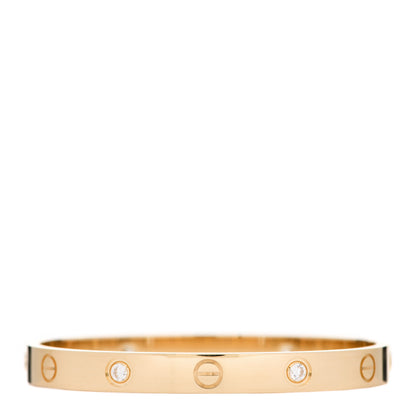 Cartier 18K Yellow Gold 4 Diamond LOVE Bracelet 16 2 of 7