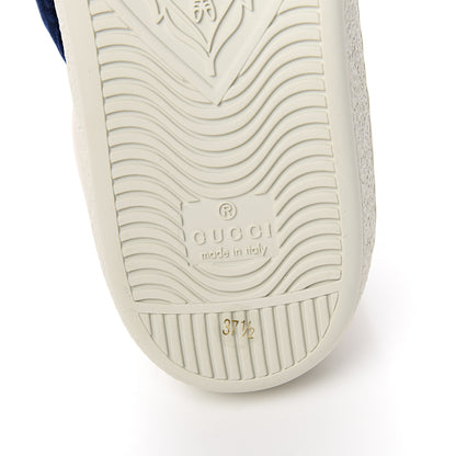 Gucci Calfskin Womens Velvet Bow Ace Sneakers 37.5 White 6 of 9
