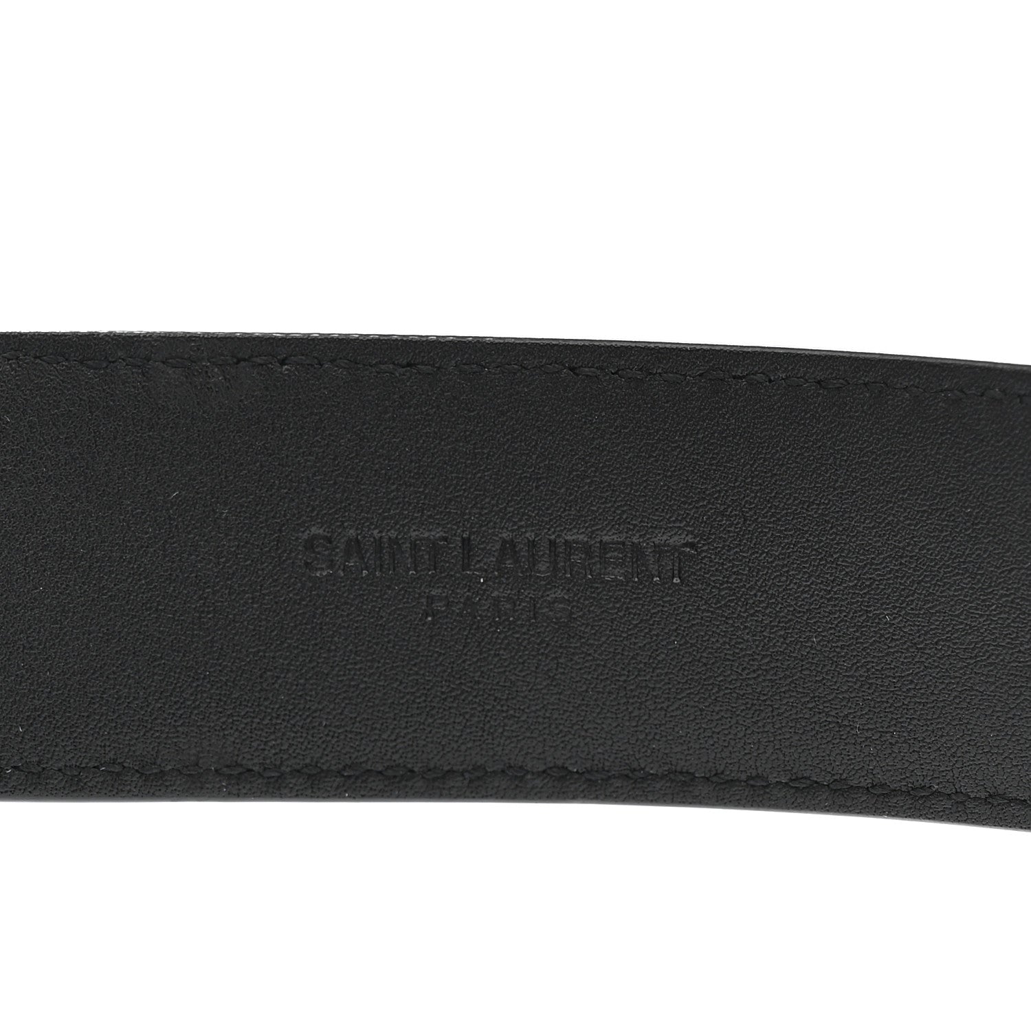 Saint Laurent Smooth Calfskin Monogram Square Buckle Belt 75 30 Black 3 of 6