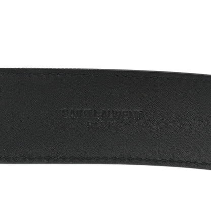 Saint Laurent Smooth Calfskin Monogram Square Buckle Belt 75 30 Black 3 of 6