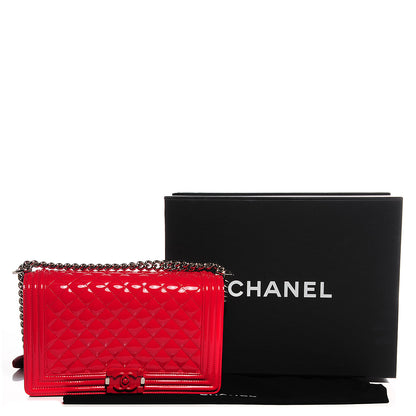 Chanel Patent Leather New Medium Boy Flap Plexiglass Red 5 of 9