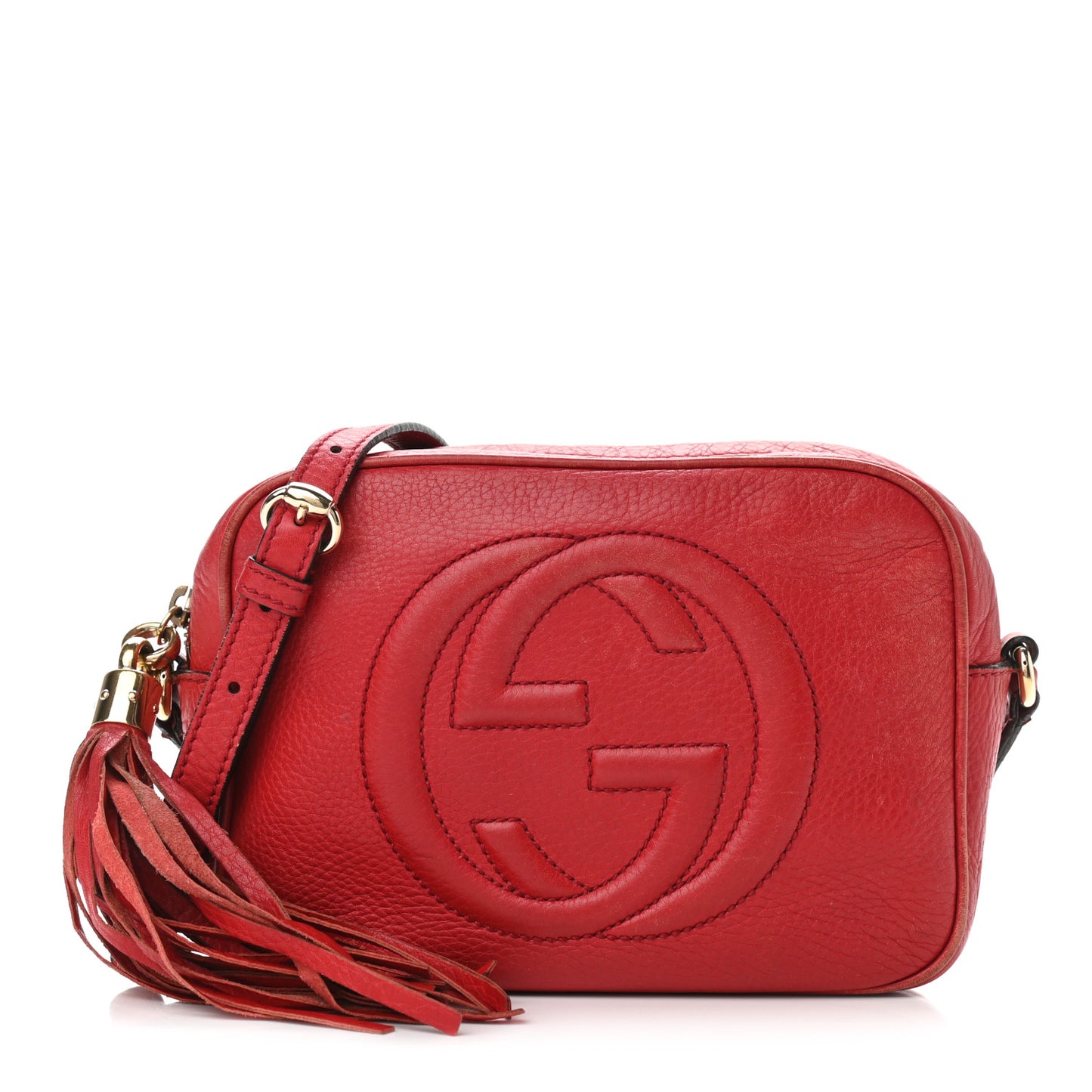 Pebbled Calfskin Small Soho Disco Bag Tabasco Red