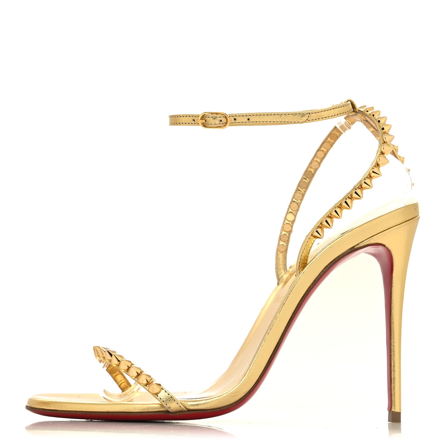 Christian Louboutin Metallic Kid Spiked So Me 100 Sandals 38