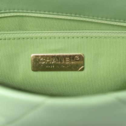 Chanel Goatskin Quilted Medium 19 Flap Light Green 7 of 12