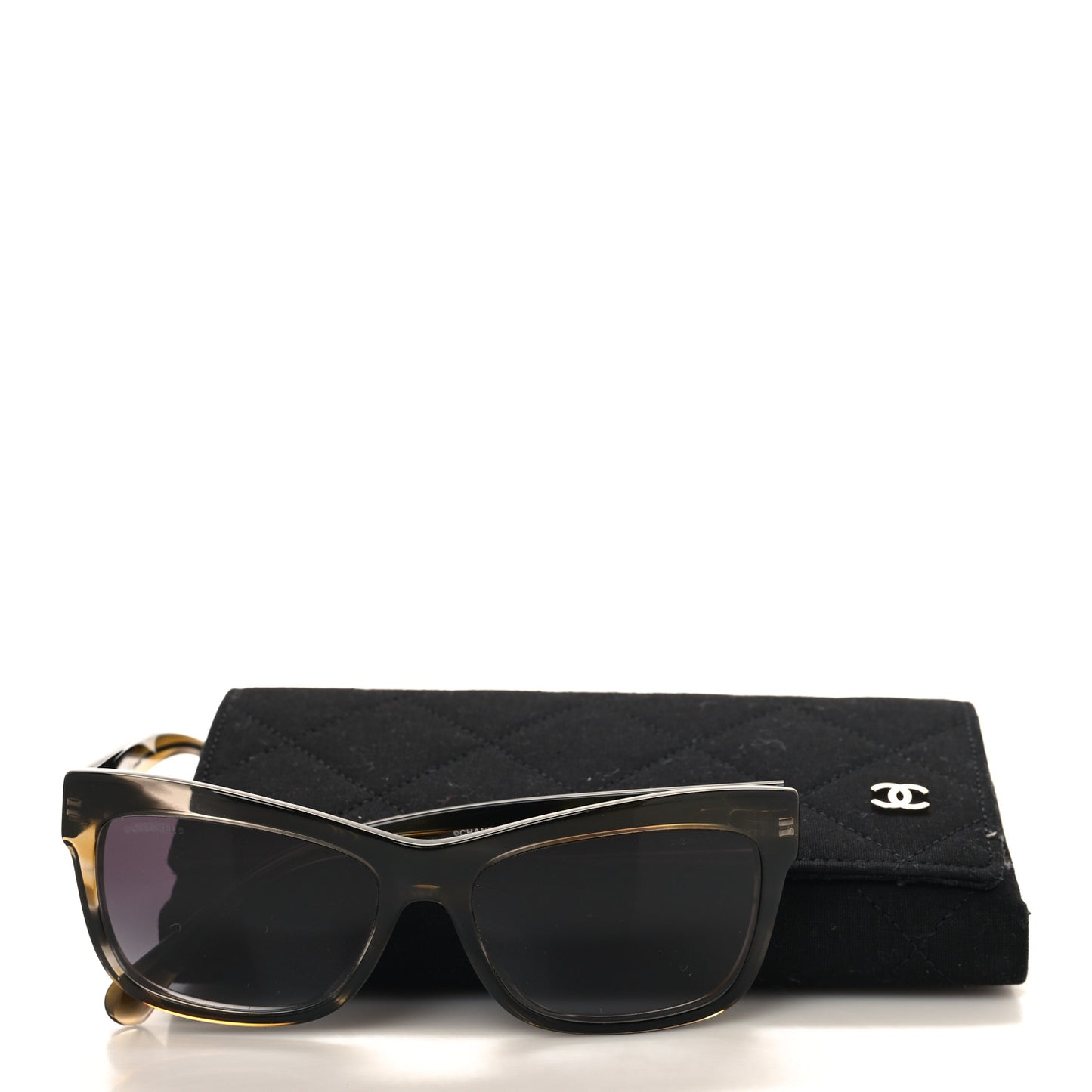 Acetate Crystal CC Rectangle Sunglasses 5496-B-A Tortoise