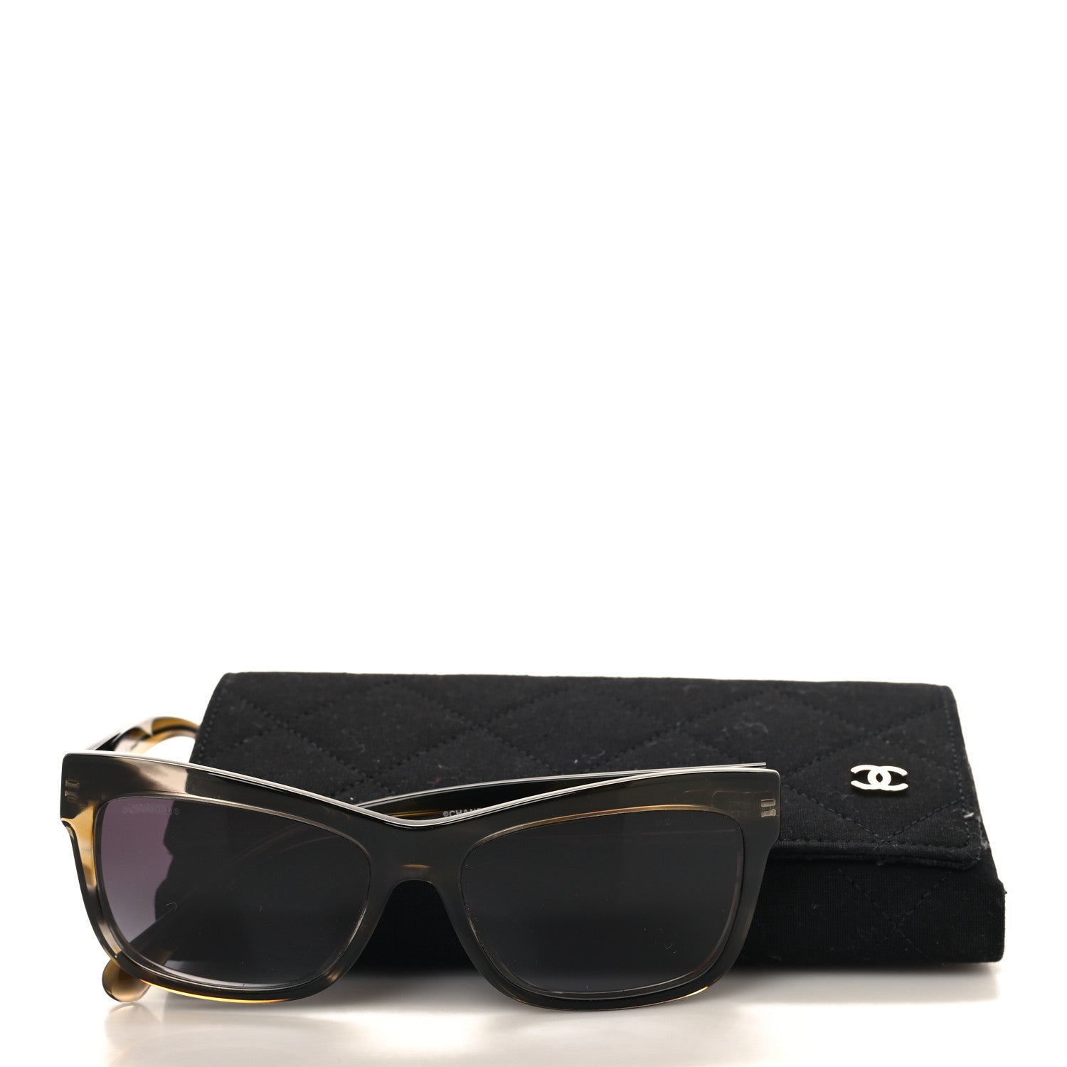 Chanel Acetate Crystal CC Rectangle Sunglasses 5496-B-A Tortoise 7 of 7