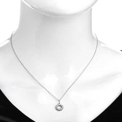 Tiffany Platinum 18K White Gold Diamond Circle Pendant Necklace 2 of 4