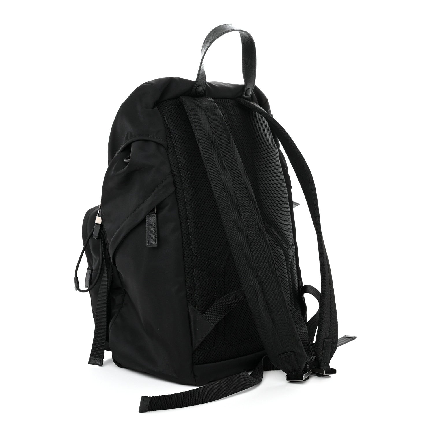 Prada Re-Nylon Saffiano Logo Double Buckle Backpack Black 3 of 10