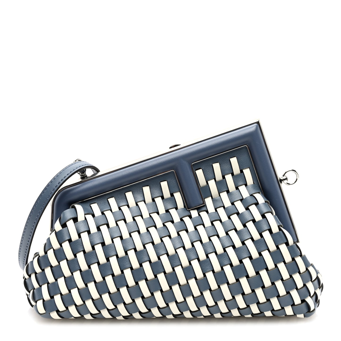Vitello Grace Intreccio Small Fendi First Mirto Blue White Ice