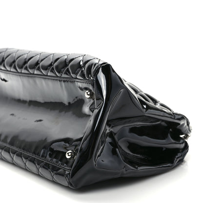 Chanel Patent Quilted Large Just Mademoiselle Bowling Bag Black 11 of 12