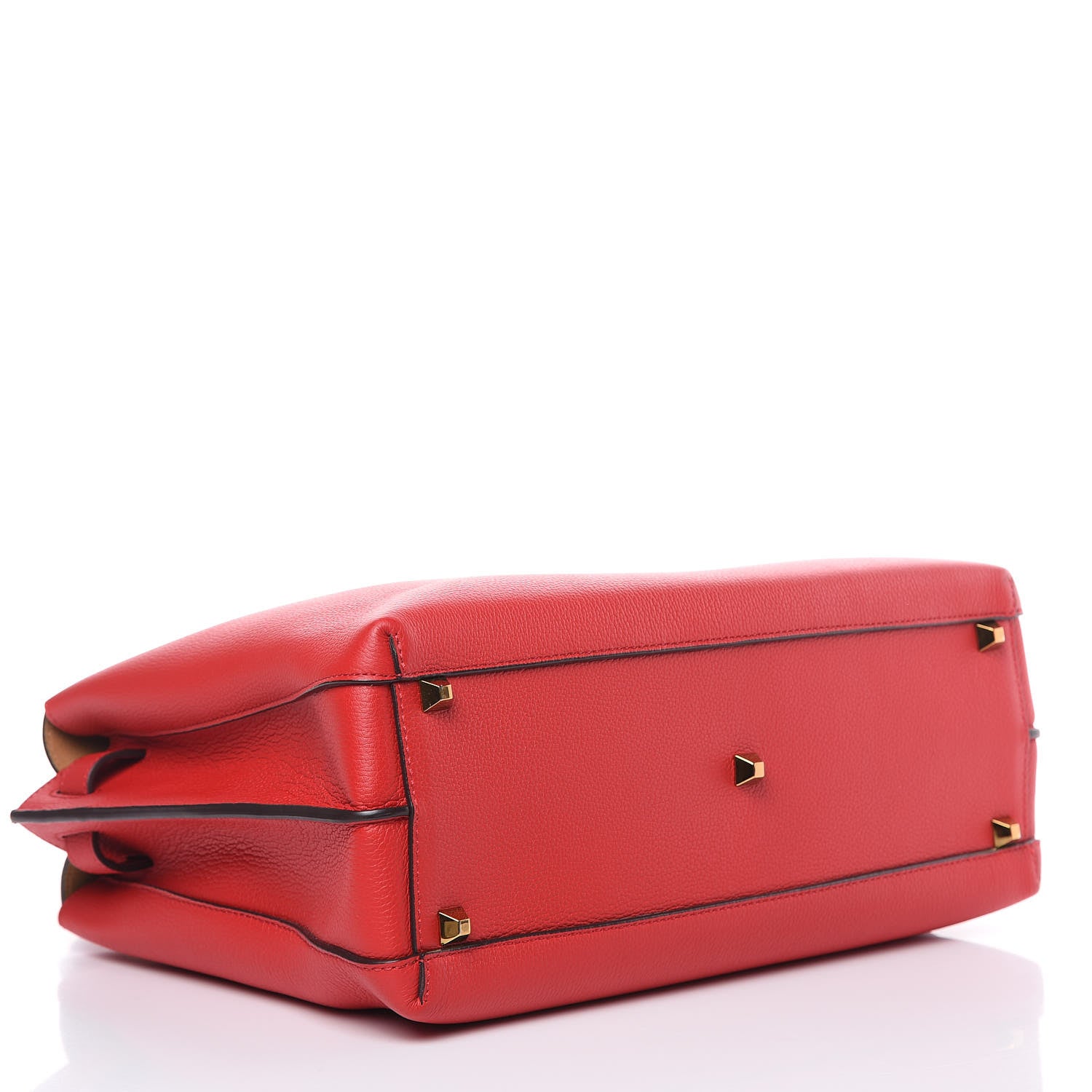 MCM Grained Calfskin Large Milla Tote Red 4 of 10