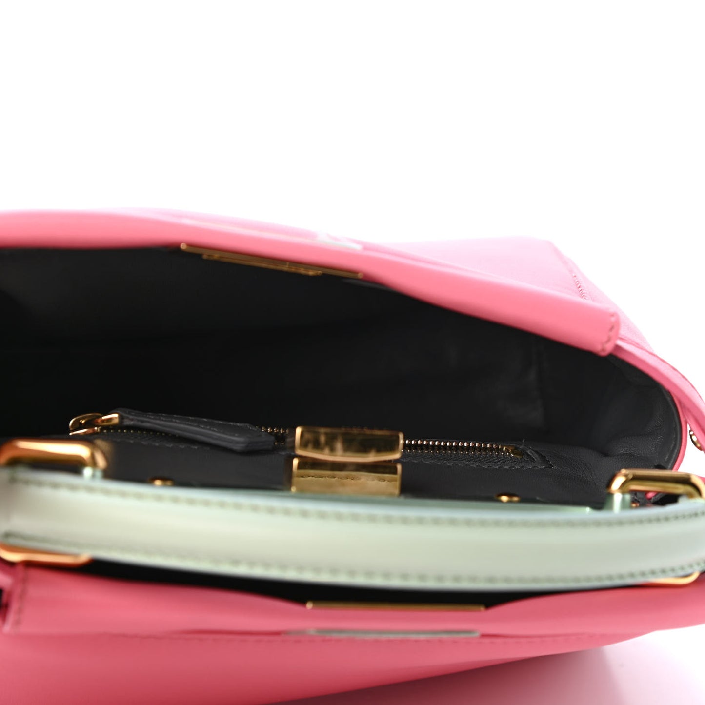 Nappa Colorblock Mini Peekaboo Iconic Satchel Rosa Fluo Oxigen Slate