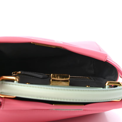 Fendi Nappa Colorblock Mini Peekaboo Iconic Satchel Rosa Fluo Oxigen Slate 4 of 4