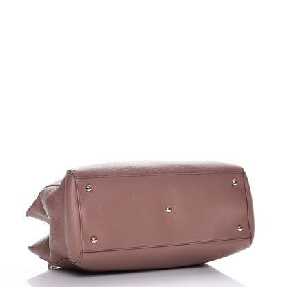 Gucci Pebbled Calfskin Medium Bamboo Shopper Tote Rosy Phard 6 of 9