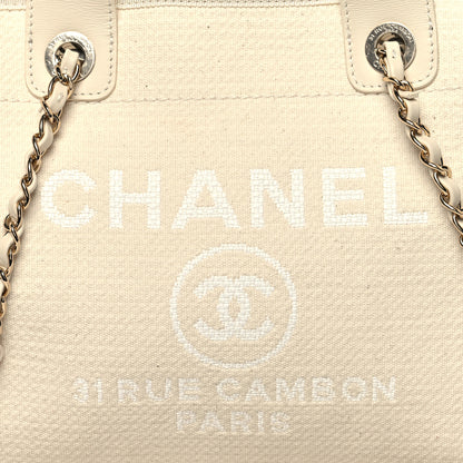 Chanel Mixed Fibers Small Deauville Tote White 10 of 15