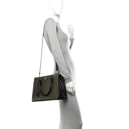 Prada Saffiano Lux Medium Tote Militaire 2 of 14