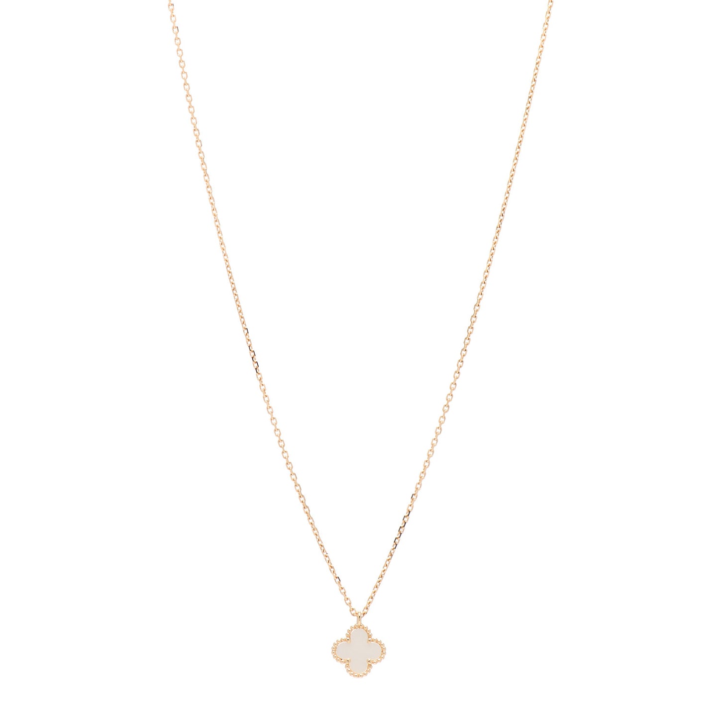 18K Yellow Gold Mother of Pearl Sweet Alhambra Pendant Necklace