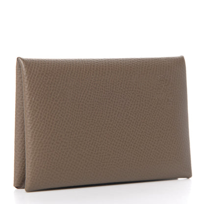 Hermes Epsom Calvi Card Case Etoupe 3 of 8