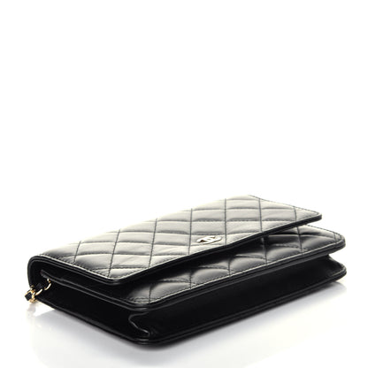 Chanel Lambskin Quilted Wallet On Chain WOC Black 4 of 10
