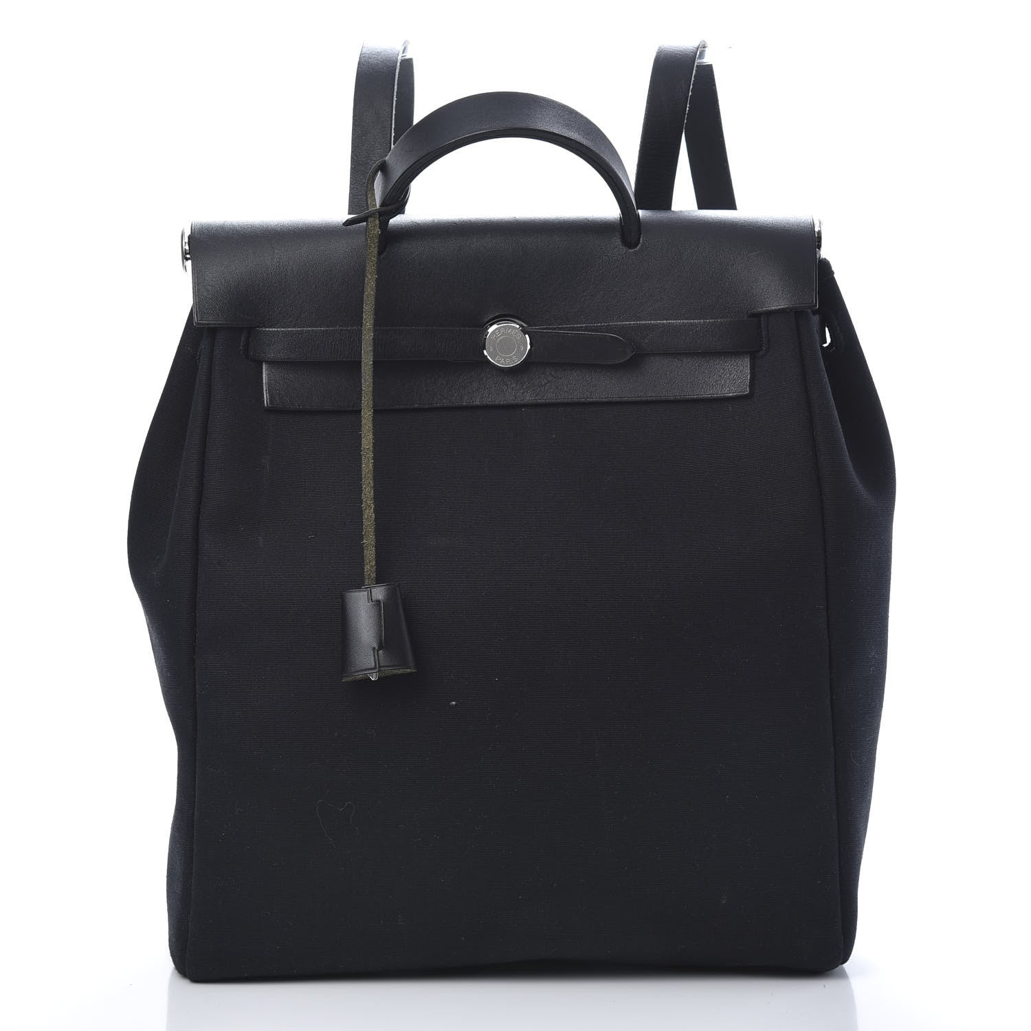 Hermes Toile Vache Calfskin Herbag 30 PM Backpack Black 2 of 15
