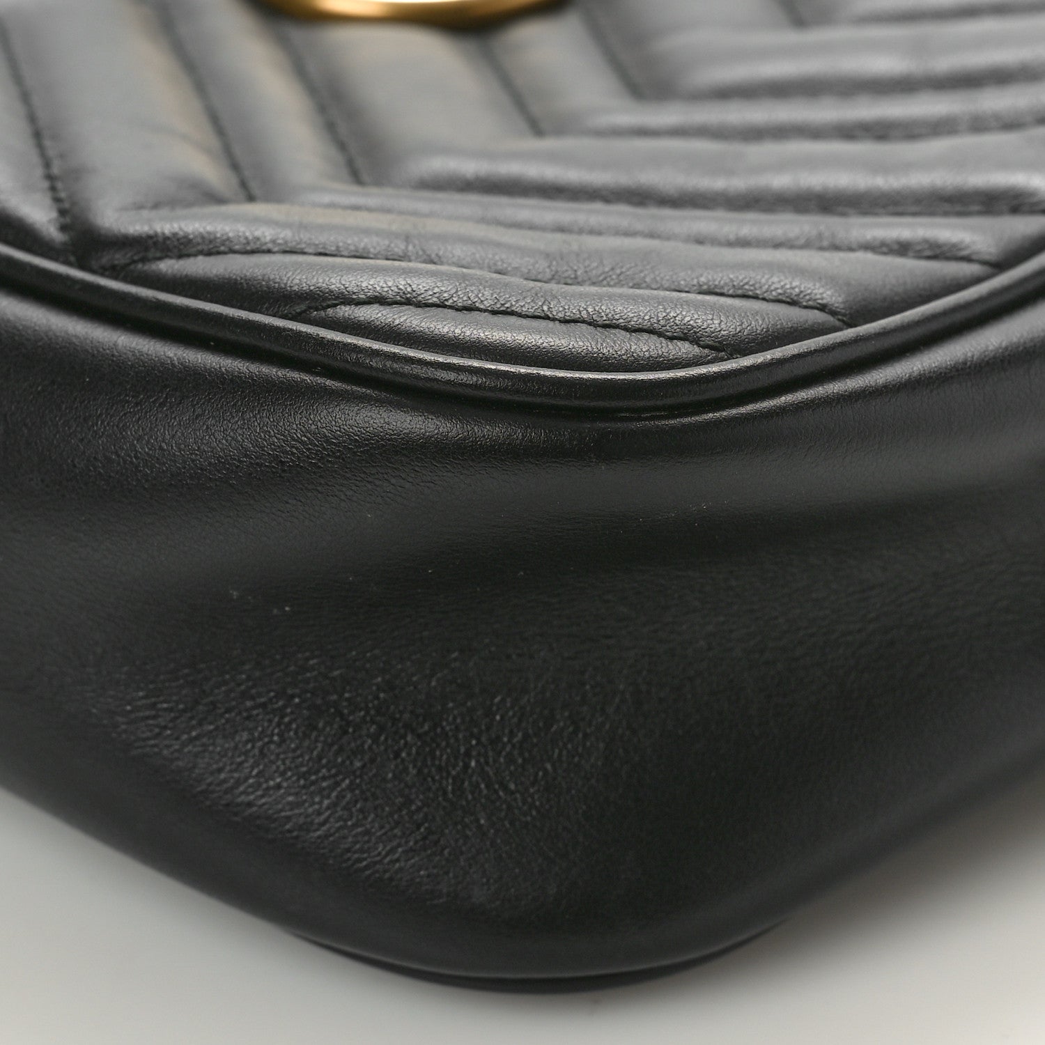 Gucci Calfskin Matelasse Small GG Marmont Chain Shoulder Bag Black 10 of 10