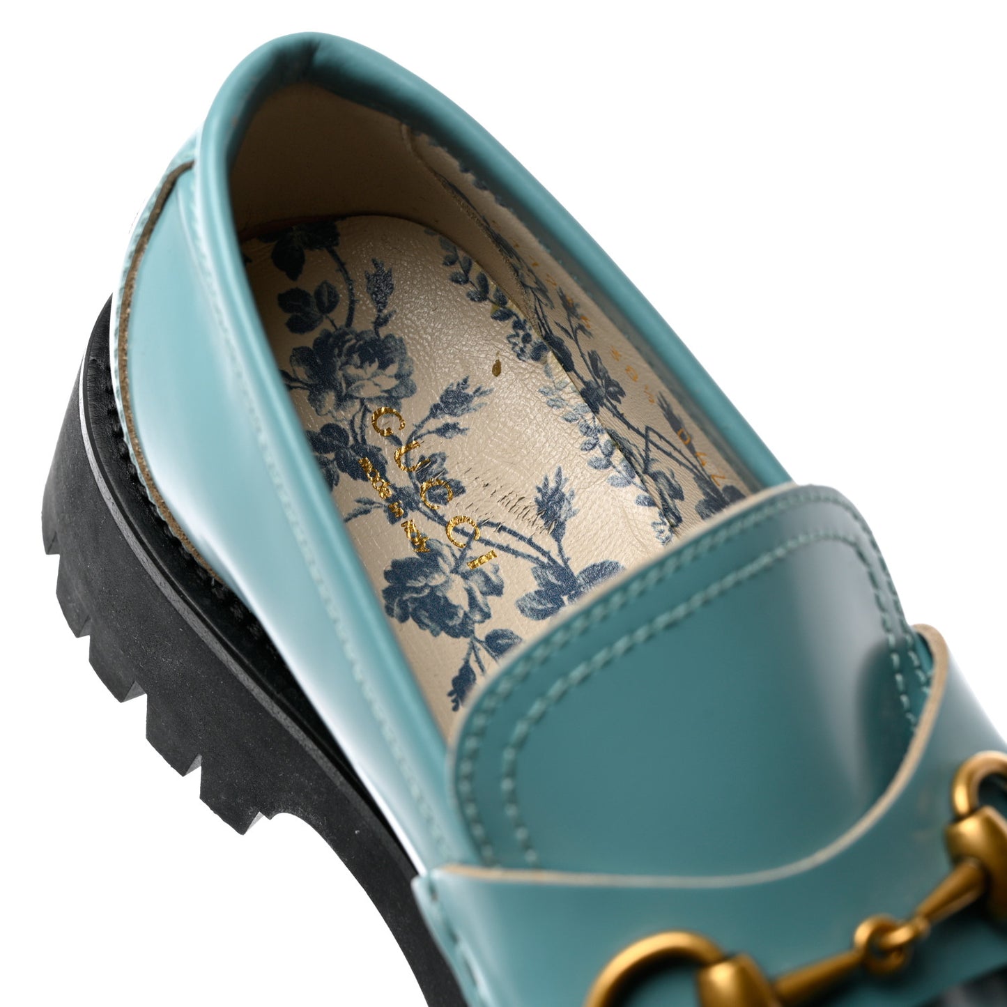 Cordovan Lux Womens Harald Horsebit 25mm Platform Loafers 38.5 Dusty Azure