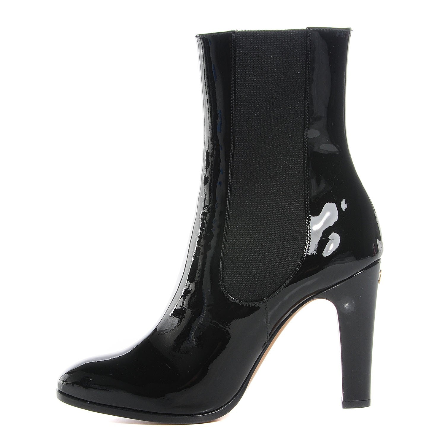 Chanel Patent Calfskin CC Boots 41.5 Black 1 of 7
