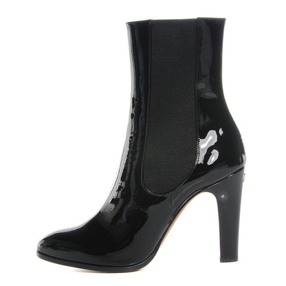 Chanel Patent Calfskin CC Boots 41.5 Black 1 of 7