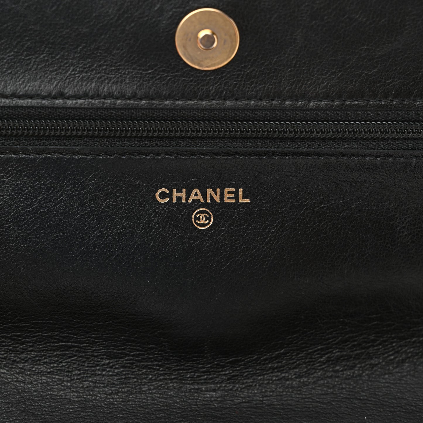 Lambskin Quilted Chanel 19 Wallet On Chain WOC Black