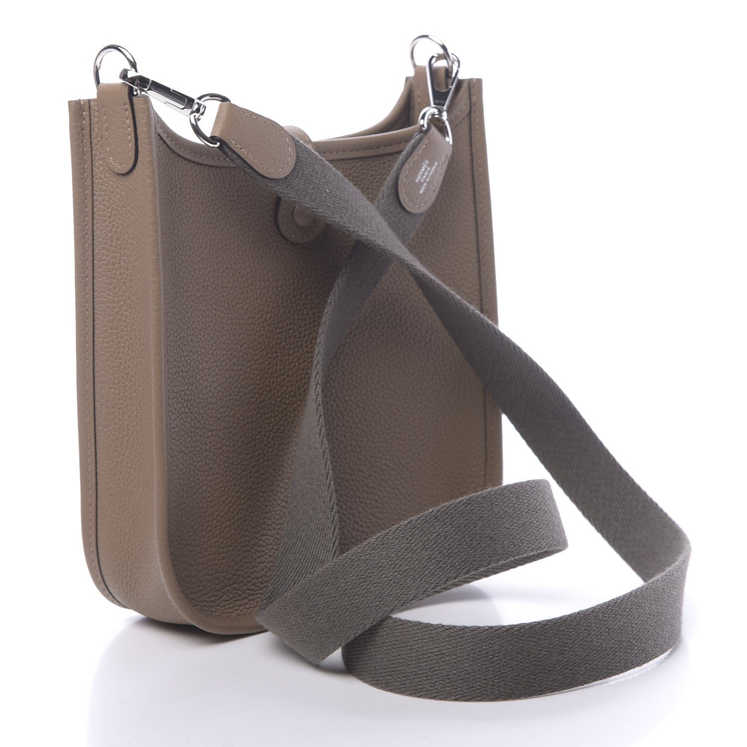 Hermes Taurillon Clemence Amazone Evelyne TPM Beige De Weimar Gris Etain 3 of 11
