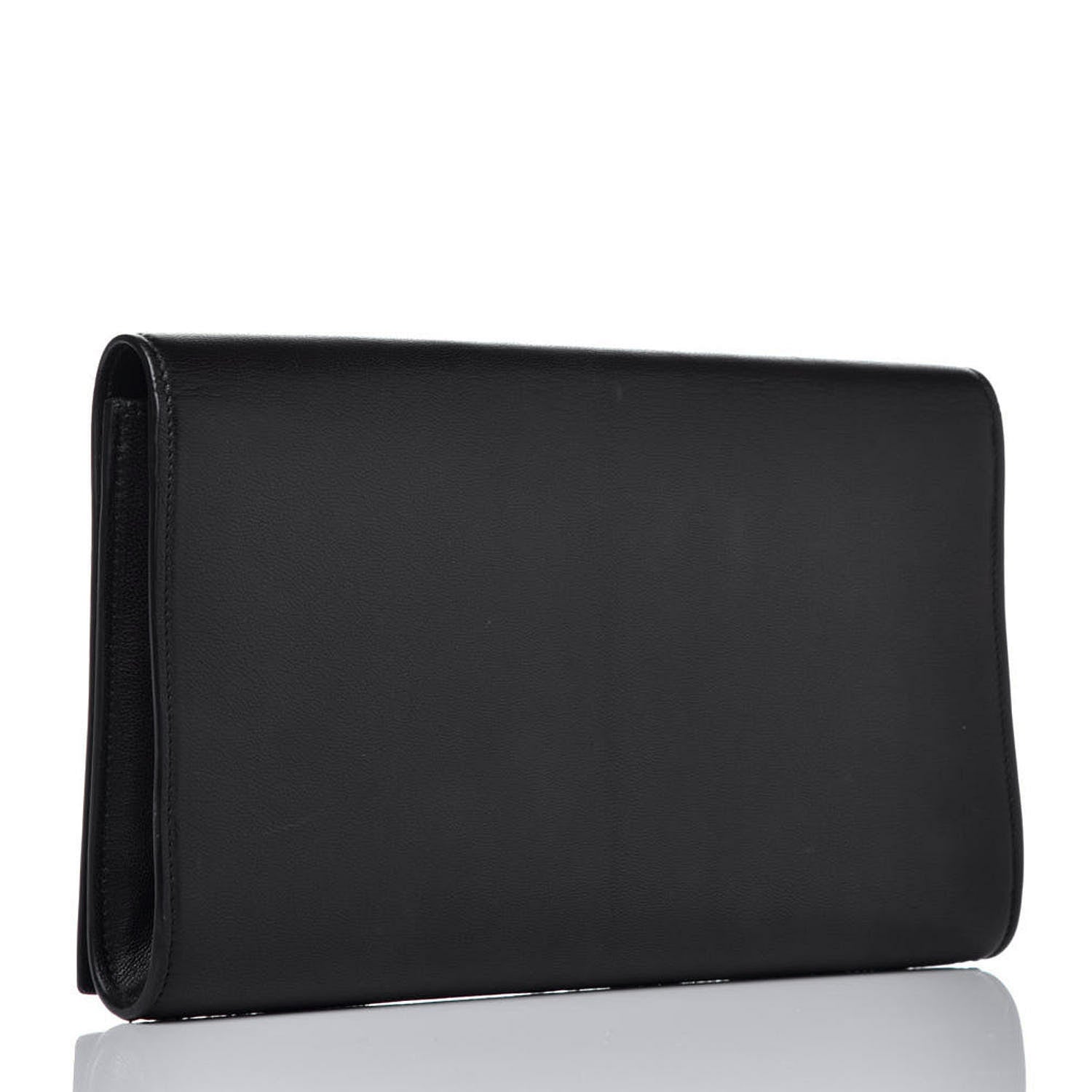 Saint Laurent Goatskin Large Belle De Jour Clutch Black 3 of 8