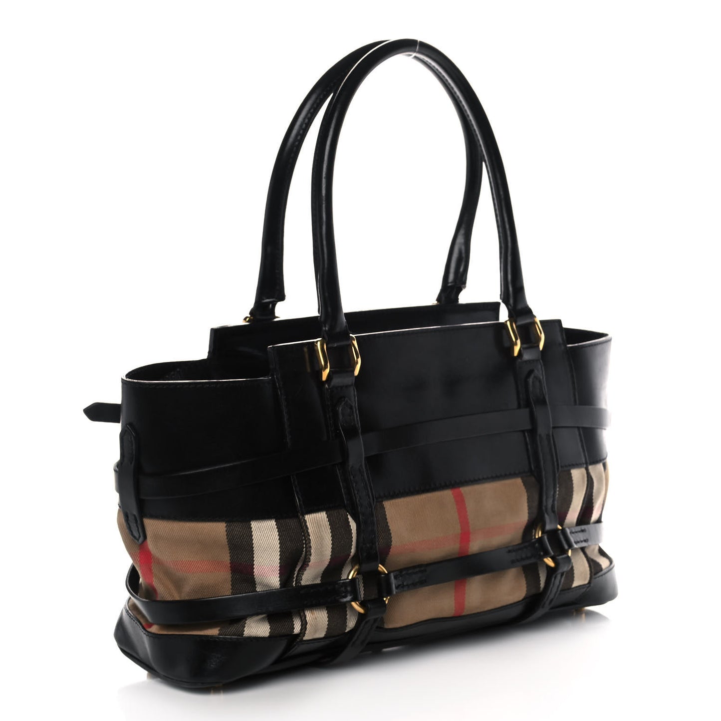 House Check Bridle Calfskin Kent Bag Black