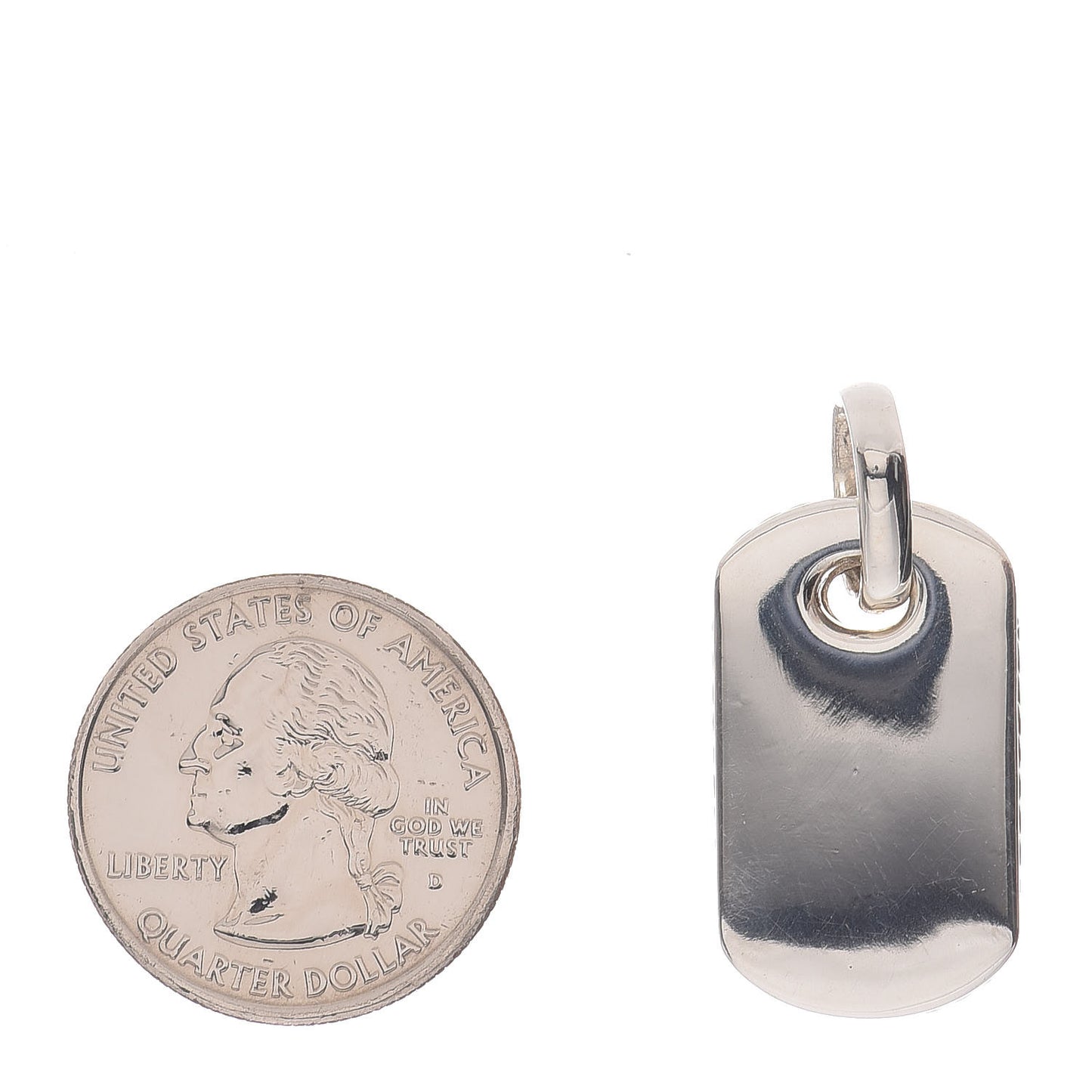 Sterling Silver Diamond Mother Of Pearl 16mm Dog Tag Pendant