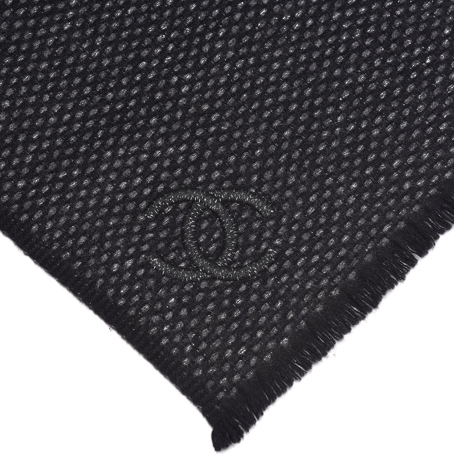 Cashmere CC Woven Scarf Black Grey