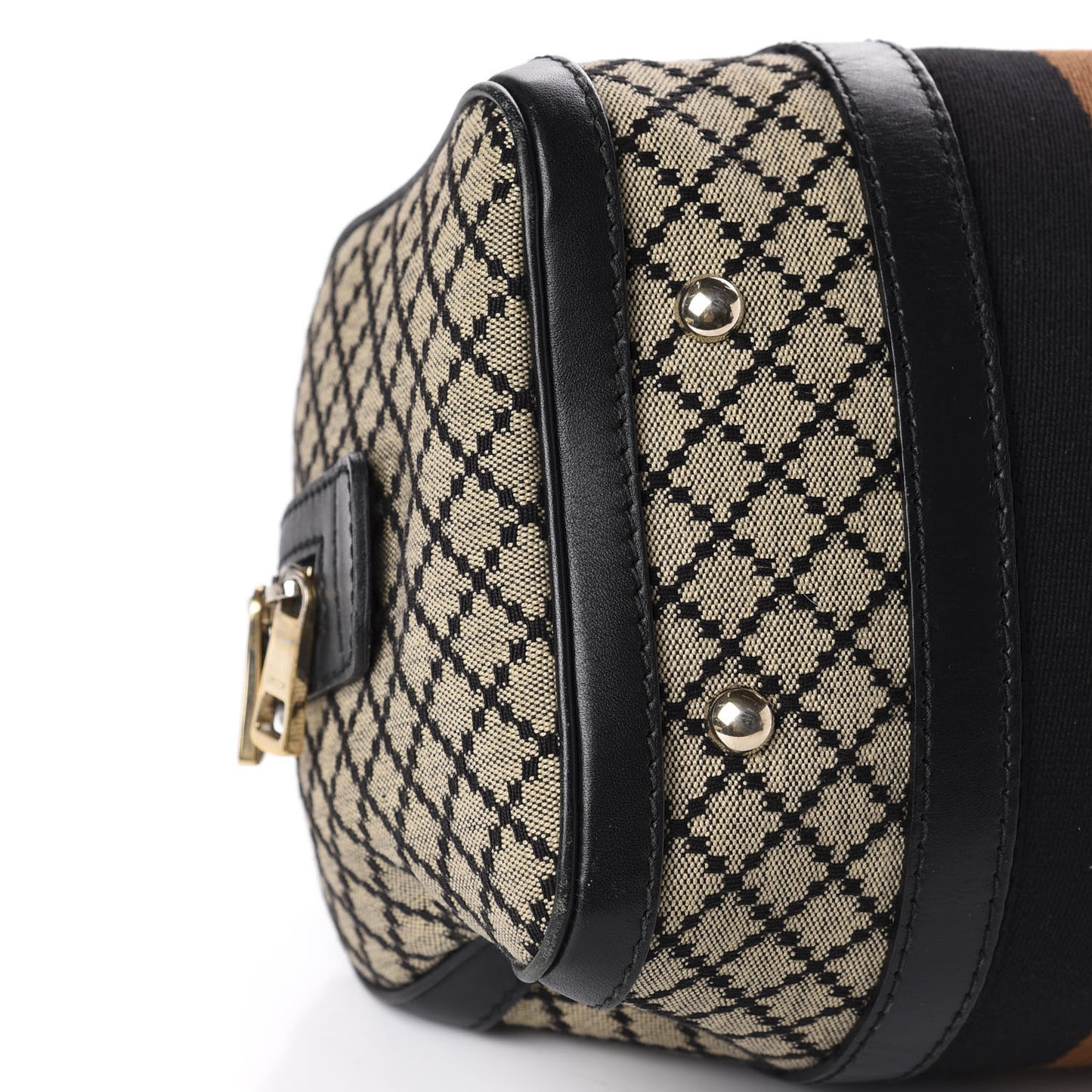 Diamante Vintage Web Small Boston Black