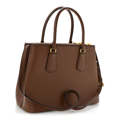 Prada Saffiano Cuir Medium Galleria Double Zip Tote Palissandro 3 of 13